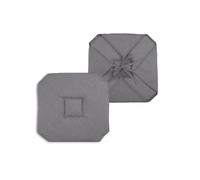 1001kdo Coussin Galette de Chaise 4 Rabats 40x40cm Anthracite chinee