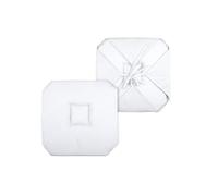 1001kdo Coussin Galette de Chaise 4 Rabats 40x40cm Blanc chinee