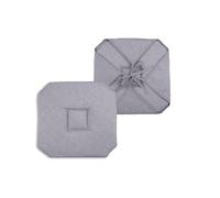 1001kdo Coussin Galette de Chaise 4 Rabats 40x40cm Gris chinee