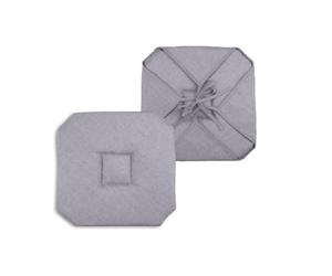 1001kdo Coussin Galette de Chaise 4 Rabats 40x40cm Gris chinee