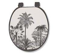 1001KDO HYGIENE & BEAUTE Abattant WC Palmiers Cocoty - Siège de toilette Rectangulaire en Bois d'ingénierie Tropical