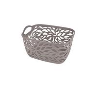 1001KDO HYGIENE & BEAUTE Paniere Corbeille Motif Vegetal Taupe