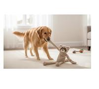 1001kdo Jouet pour Chien Raton Laveur en Peluche avec Couineur, Taupe, 95 cm, sans Rembourrage, Format Long pour Jeux Interactifs