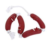 1001kdo Jouet Saucisse en Latex sur Corde avec 6 Noeuds pour Chien