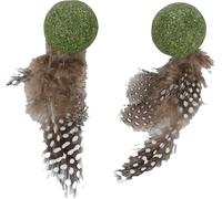 1001kdo Jouets pour Chat Katti Balle de cataire avec Plumes