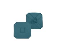 1001kdo Lot de 2 galettes de Chaise 4 Rabats 40 x 40 cm Turquoise chiné
