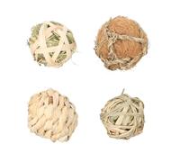 1001kdo Lot de 4 balles Naturelles a grignoter 5 cm pour rongeurs