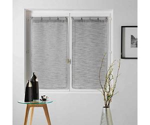 1001kdo Paire de Rideaux Voile 60x160cm Milza Anthracite