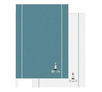 1001KDO POUR LA MAISON Lot de 2 torchons nid d Abeille 50 x 70 cm Phare Breizh Bretagne