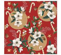 1001KDO POUR LA MAISON Nappe Toile cirée au mètre Roselle de Noel Rouge