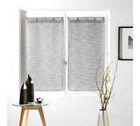 1001KDO POUR LA MAISON Paire de Rideaux Voile 60x160cm Milza Anthracite