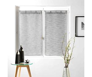 1001KDO POUR LA MAISON Paire de Rideaux Voile 60x160cm Milza Anthracite