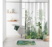 1001KDO POUR LA MAISON Rideau de Douche avec Crochets Tropical