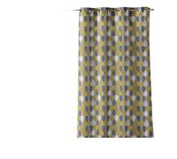 1001kdo Rideau à Oeillets 140 x 260 cm Palpito Jaune Anthracite