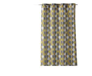 1001kdo Rideau à Oeillets 140 x 260 cm Palpito Jaune Anthracite