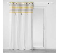 1001kdo Rideau à Oeillets Pompons 140x240cm Nature-Line Jaune