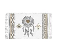 1001kdo Tapis Coton tissé Motif Attrape-rêves 50 x 80 cm Beige