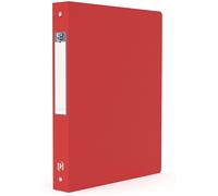 Oxford Classeur Memphis A4 Dos 40 mm 4 anneaux ronds Couverture polypro Rouge