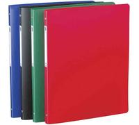 Classeur Neutre A4 Dos 20mm 4 Anneaux Ronds Couverture Polypro Rouge