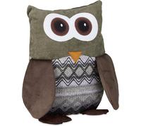 10022828 Butoir Chouette Arrêt Hibou Cale Tissu Sable Butée Porte Hxlxp: 24 X 14 X 14 Cm,Brun,Marron,14 X 14 X 24 Cm