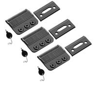 1005-100 Lot de 3 lames professionnelles à 3 trous, compatibles avec Wahl Designer, Senior, Designer sans fil, Pilot, Sterling 4 et coupe-pépites, longueur de coupe 1 mm-3 mm (noir)