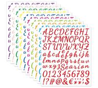 1008 Pièces 12 Feuilles Autocollants de Numéros Lettres Autocollantes 12 Colori Chiffres Autocollants Lettres Alphabet Vinyle Stickers Lettres Alphabet pour DIY Scrapbooking, Cartes de Vœux