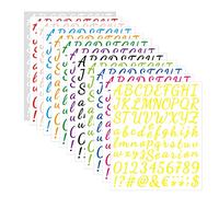 1008 Pièces 12 Feuilles Chiffres Autocollants Lettres Alphabet Vinyle Stickers Lettres Alphabet Lettres Autocollantes Autocollants de Numéros Lettres pour Scrapbooking,Travaux Manuels,Cartes de Vœux