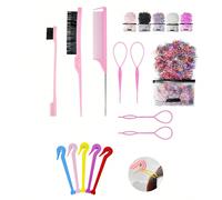 1008 pièces Set d'accessoires pour cheveux incluant des brosses à cheveux, des brosses de coloration, une brosse à double tranchant, des épingles à cheveux, un démêlant et des élastiques colorés, conv