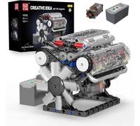 10088 Technik V8 Motor Briques De Construction Jouet 535 Pièces App Engine Kit De Construction Cadeau Pour Garçons Et Filles[106]