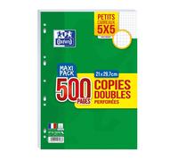 [100902227] Oxford Copies Doubles Perforées 500 pages A4 Quadrillé 5x5 avec M...