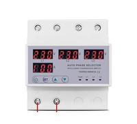 100A 3 phase 3P+N Din rail phase selector adjustable Over and Under Voltage current protection Monitor Relays Protector BIANMTSW