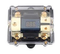 100A Circuit Holder Block with Digital Voltage Display | 1 in 2 Out for Car Audio/Truck/Boat | Watertight & Flame - Retardant Electrical Distribution Box