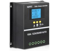 【100A Contrôleur de Charge Solaire】KWODE 100A 12V/24V/36V/48V Regulateur de Charge Solaire MPPT 2 USB LCD Régulateur intelligent pour Gel,Lithium,Lithium Ternary,Silicium,LiFePO4, Plomb-acide Battery