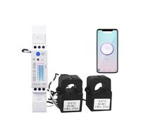 100A Din Rail 18mm 2 Phase 3 wires Smart Meter Power Consumption Monitor kWh Meter Wattmeter 110V+110V MQXFCZUX