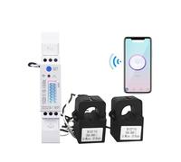 100A Din Rail 18mm 2 Phase 3 wires Smart Meter Power Consumption Monitor kWh Meter Wattmeter 110V+110V NWPNLXEA