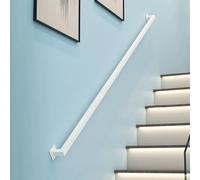 100cm 150cm Garde Corps Escalier Murale Main Courante Escalier Pour Intérieure Extérieu, Poignée Rambarde De Sécurité Pour Entrée Portail Couloir Lofts(White,80cm/2.6ft)