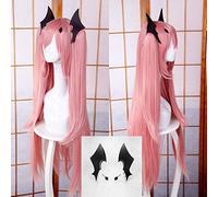 100cm 39" Long Pink Krul Tepes Heat Resistant Ponytail Hair Anime Owari no Seraph Of The End Cosplay Costume Wig + Free Wig Cap