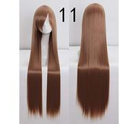 100CM 39 `` Longues Perruques Droites Femmes Perruques en usage courant Synthétique Haute Température Faux Cheveux Cosplay Party Perruques Communes + Perruques Casquette Une Taille Longue Perruque D