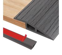 100cm*5cm Barre de Seuil de Rattrapage de Niveau, Barre de Seuil en PVC pour des Hauteurs de 7 à 10mm, pour Tapis, Sols, Seuils de Porte et Bords(A5010,Grain de Bois Gris Foncé)