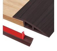 100cm*5cm Barre de Seuil de Rattrapage de Niveau, Barre de Seuil en PVC pour des Hauteurs de 7 à 10mm, pour Tapis, Sols, Seuils de Porte et Bords(A5010,Grain de Noyer Noir)