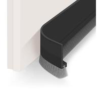 100cm Brosse Bas de Porte, 2 Pièces Boudin de Porte, Joint Brosse Auto-adhésif, Joint de Porte Isolation Phonique Porte Insectes (Noir)