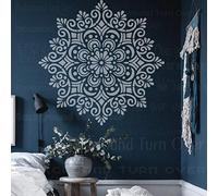100cm Huge Giant Mandala Ceiling Indian Arabic Ethnic Round Pochoirs Mandala Pochoir Pour La Décoration Peinture Grands Murs Grand Modèle Modèles De Modèles De Meubles Réutilisables Peinture