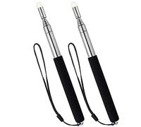 100CM Long Pointeur Présentation Extensible avec Dragonne 2 Pièces, Baguette Télescopique Rétractables Enseignants, Rétractable Bâton Pointeur pour Enseignement Classe Guide (Noir)