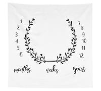 100CM Tapis Evolution Bebe, Couverture Bebe Mois par Mois, Couverture Etape Mensuelle Bebe de Photographie Nouveau-né de Croissance de Record de Couverture
