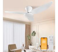 100CM-Ventilateur Plafond avec Lumiere avec Telecommande, 60W Ventilateur Plafond Silencieux 6 Vitesses Réversible, Ventilateur de Plafond Lampe Dimmable Timer pour Chambre Salon