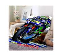 (100cm x 130cm,#24)Valentino Rossi 46 Motorcycle Racing Blanket Throw Bed Sofa Warm Soft Blanket UK