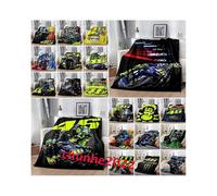 (100cm x 130cm,#38)Valentino Rossi 46 Motorcycle Racing Blanket Throw Bed Sofa Warm Soft Blanket UK