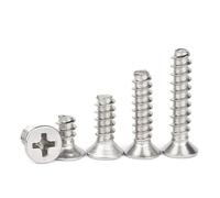 100cs M2.3 M2.6 M3 M4 Longueur 12-16mm Vis à tête plate en acier inoxydable 304 Vis autotaraudeuses à tête fraisée à empreinte cruciforme(12mm x100pcs,M3)