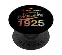 100e Anniversaire Né en Novembre 1925 Vintage 100 Ans d'âge PopSockets PopGrip Adhésif