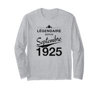 100e anniversaire Né en Septembre 1925 Vintage 100 ans d'âge Manche Longue